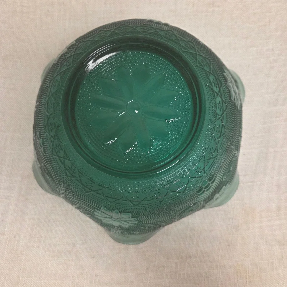 Indiana Glass Bowl Sandwich Spruce Green